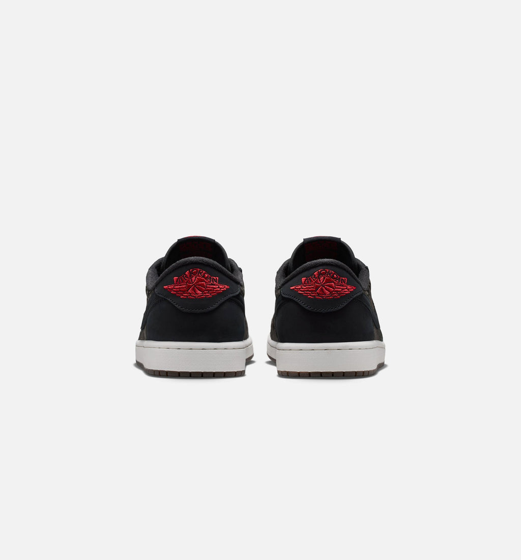 Air Jordan 1 Retro Low OG Laser Black and Varsity Red Men's Sneakers - Black/Varsity Red/Summit White
