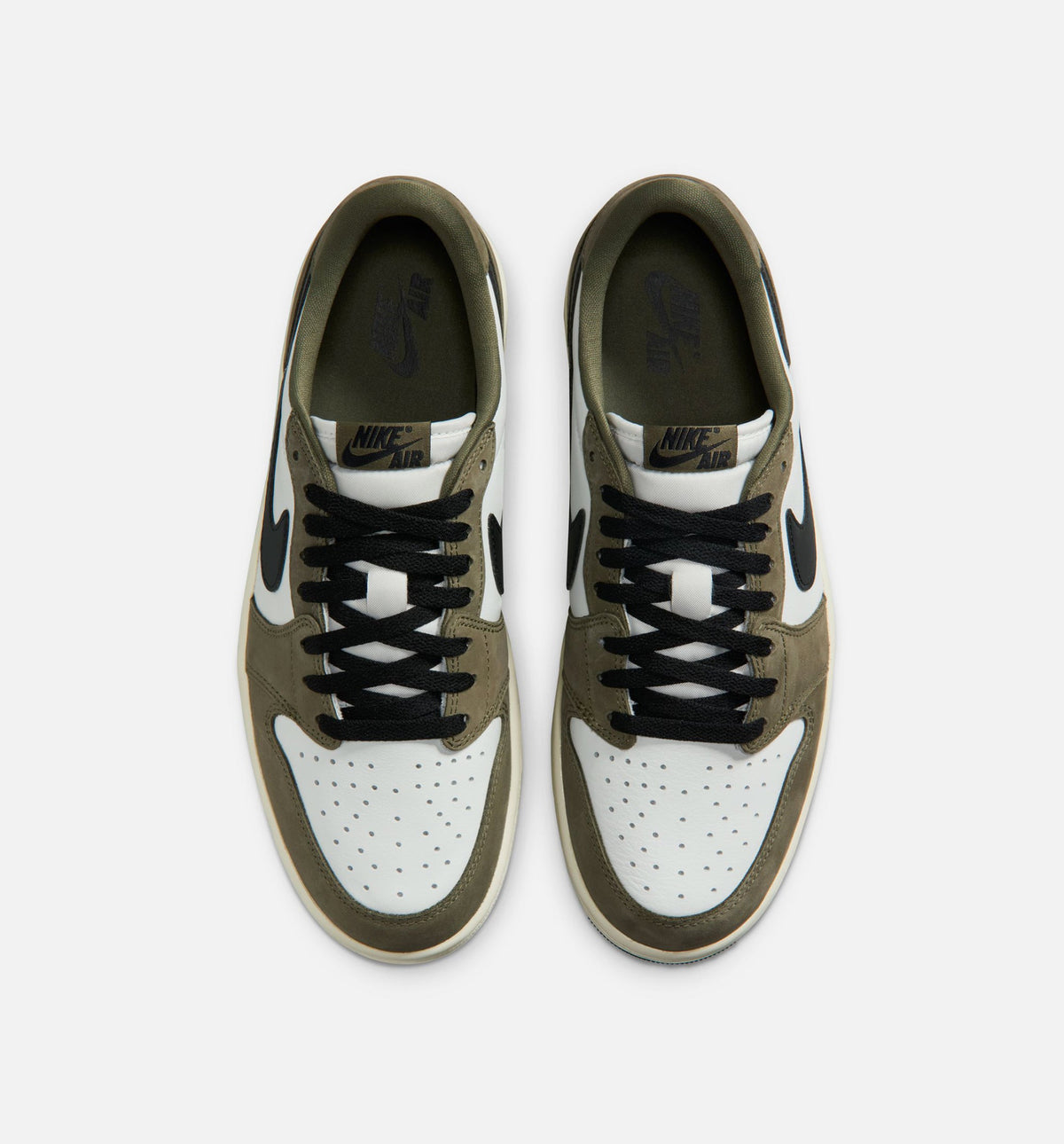 Air Jordan 1 Low OG Medium Olive Men's Sneakers - Olive/Black/White/Sail