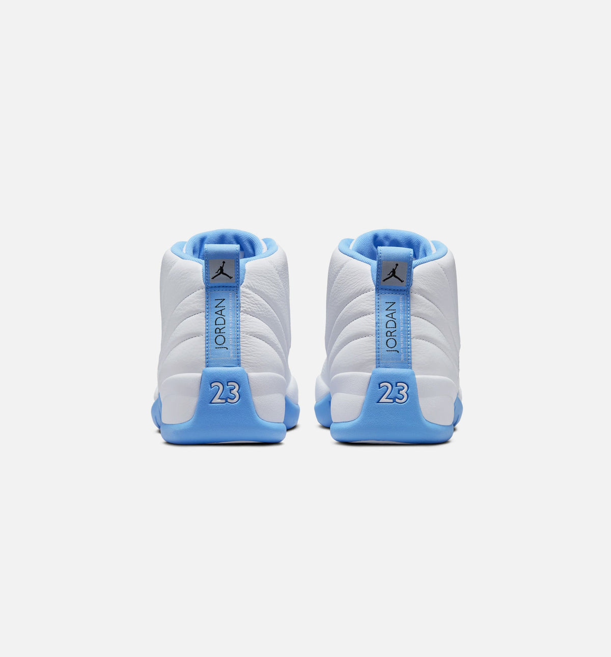 Air Jordan 12 Retro White and University Blue Men's Sneakers - White/University Blue/Metallic Silver