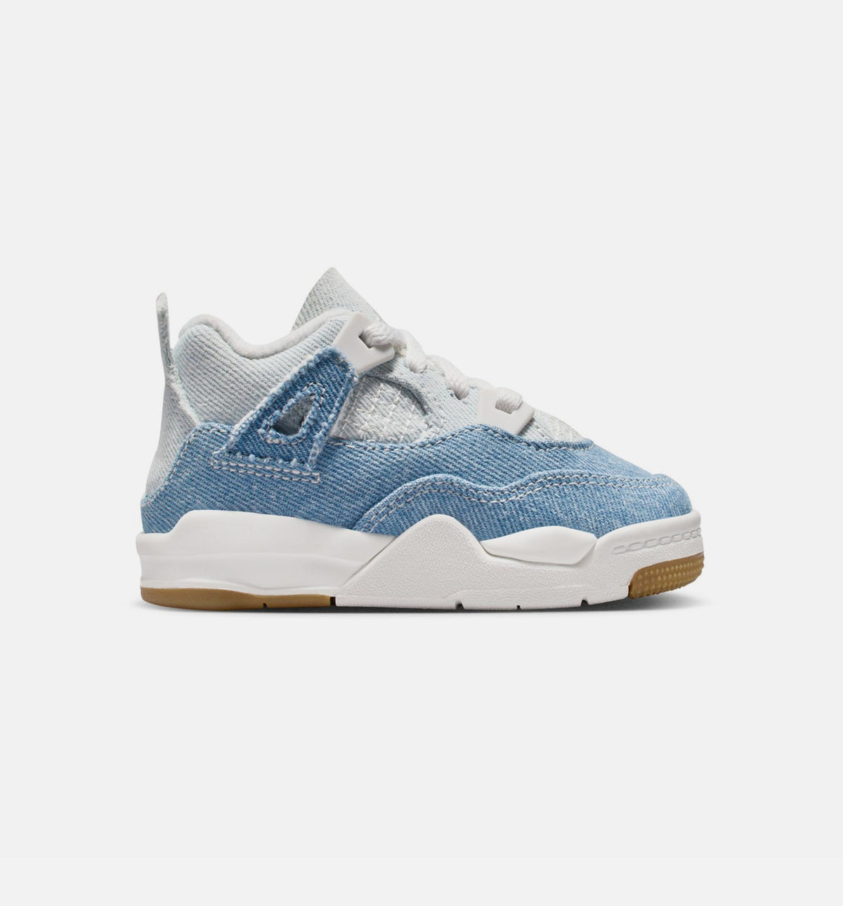 Air Jordan 4 Retro Worn Blue Infant/Toddler Sneakers - Sail/Worn Blue/Metallic Gold