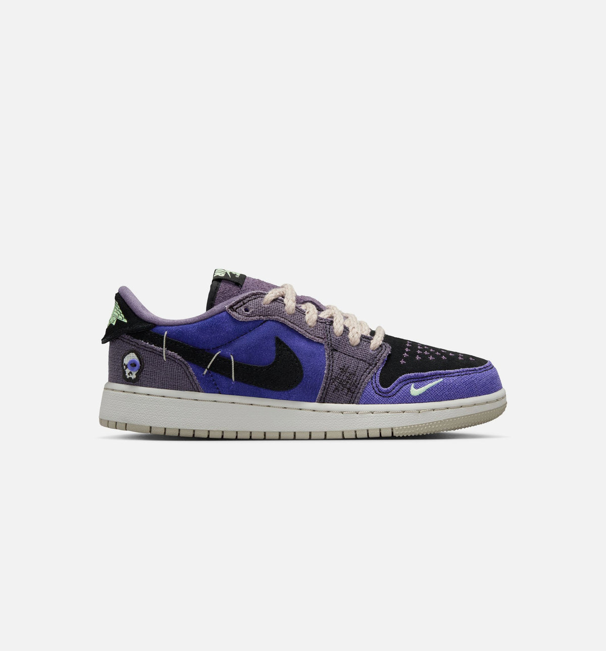 Air Jordan 1 Low OG Regency Purple Grade School Sneakers - Purple/Green/Black