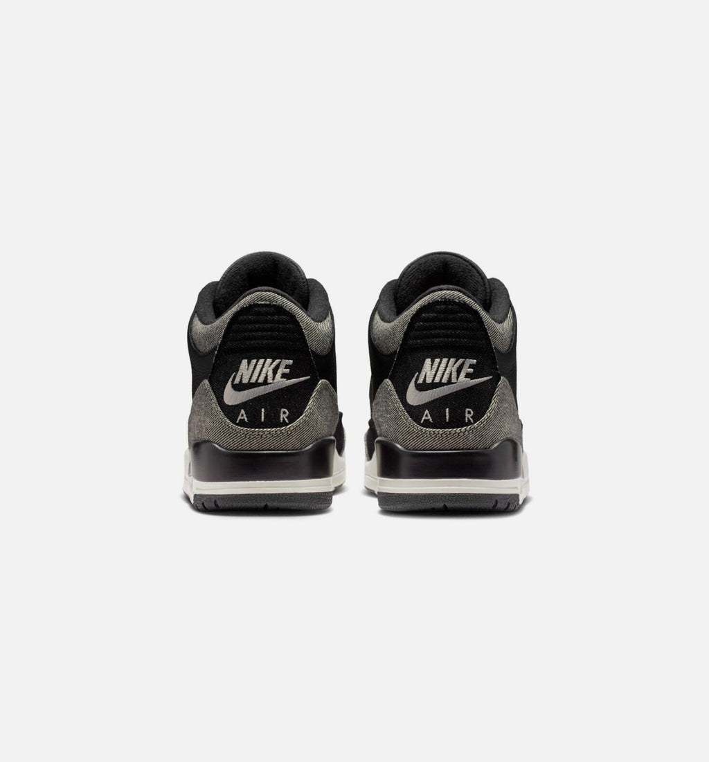 Air Jordan 3 x Levi's Black and White Men's Sneakers - Denim/Black/Gym Red