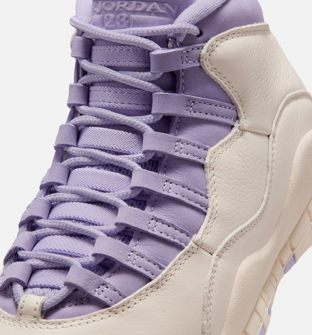 Air Jordan 10 Retro Hydrangeas Women's Sneakers - Chalk/Hydrangeas/Wild Grape