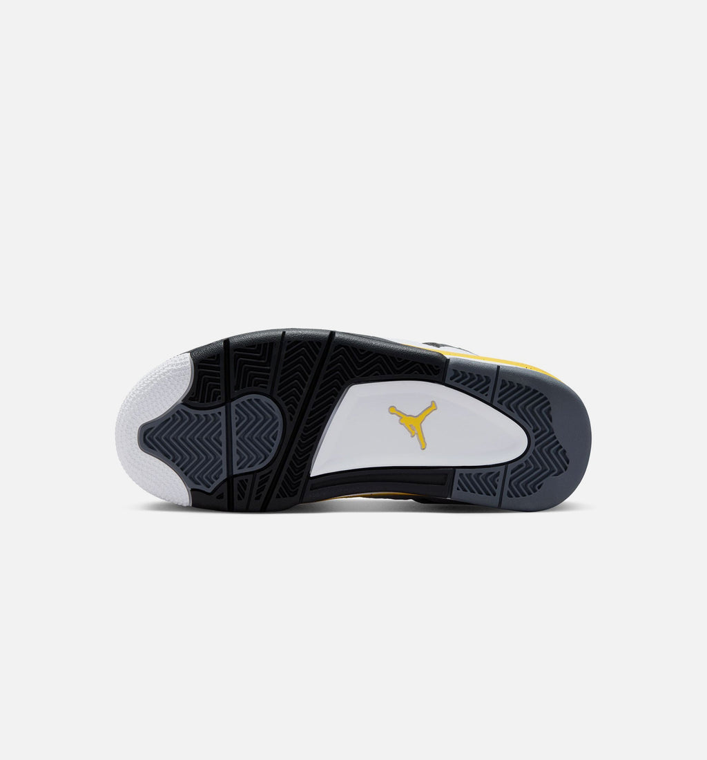 Air Jordan 4 Retro Rare Air Tour Yellow Grade School Sneakers - White/Dark Blue Grey/Black/Tour Yellow