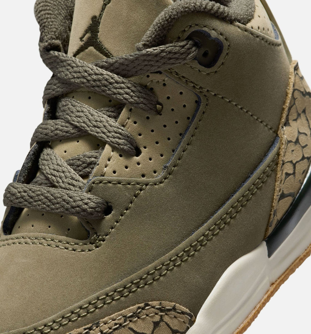 Air Jordan 3 Retro Medium Olive Infant/Toddler Sneakers - Medium Olive/Sequoia/Neutral Olive/Sail