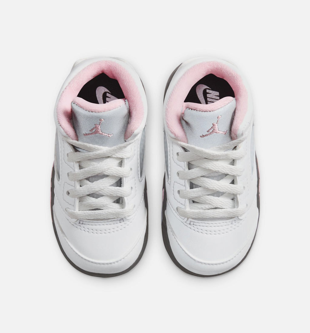 Air Jordan 5 Retro Medium Soft Pink Infant/Toddler Sneakers - White/Black/Medium Soft Pink