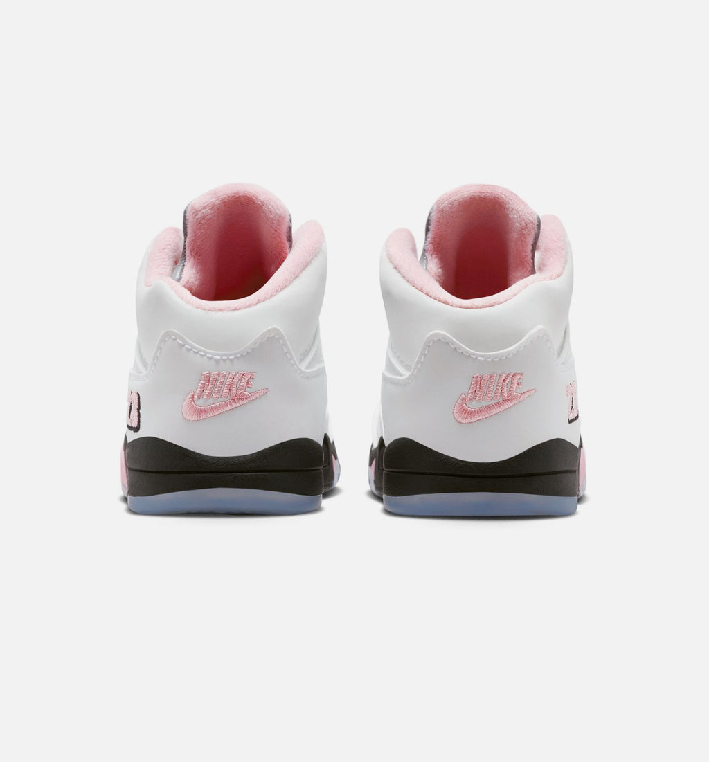 Air Jordan 5 Retro Medium Soft Pink Infant/Toddler Sneakers - White/Black/Medium Soft Pink