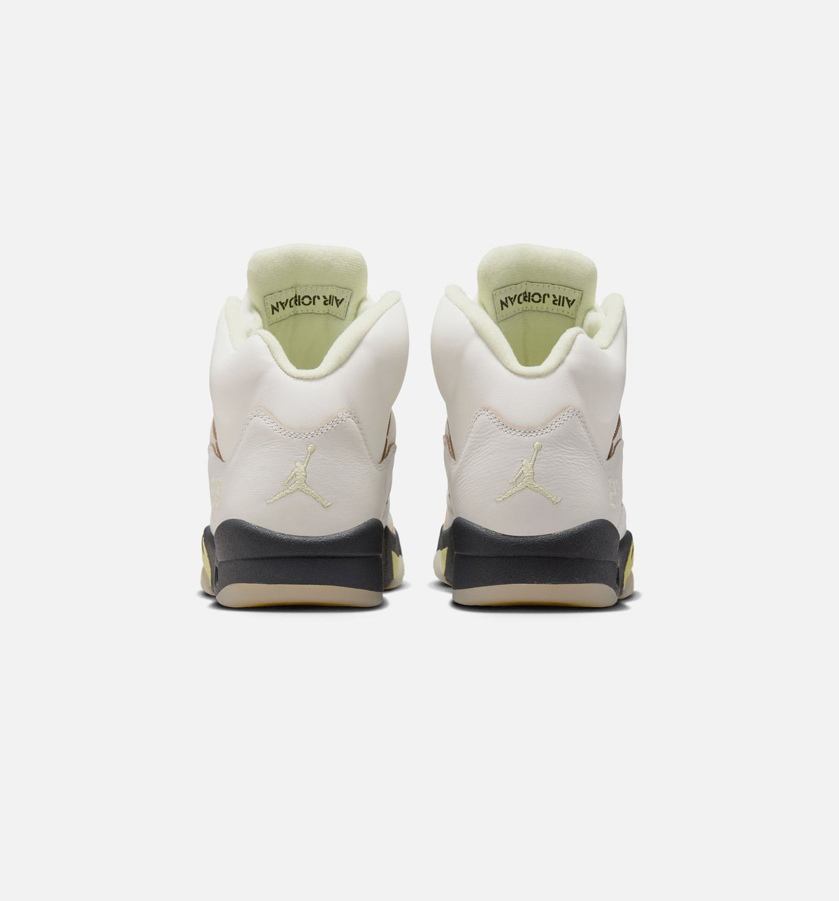 Air Jordan 5 Retro Luminous Green and Sail Women's Sneakers - Sail/Luminous Green/Anthracite