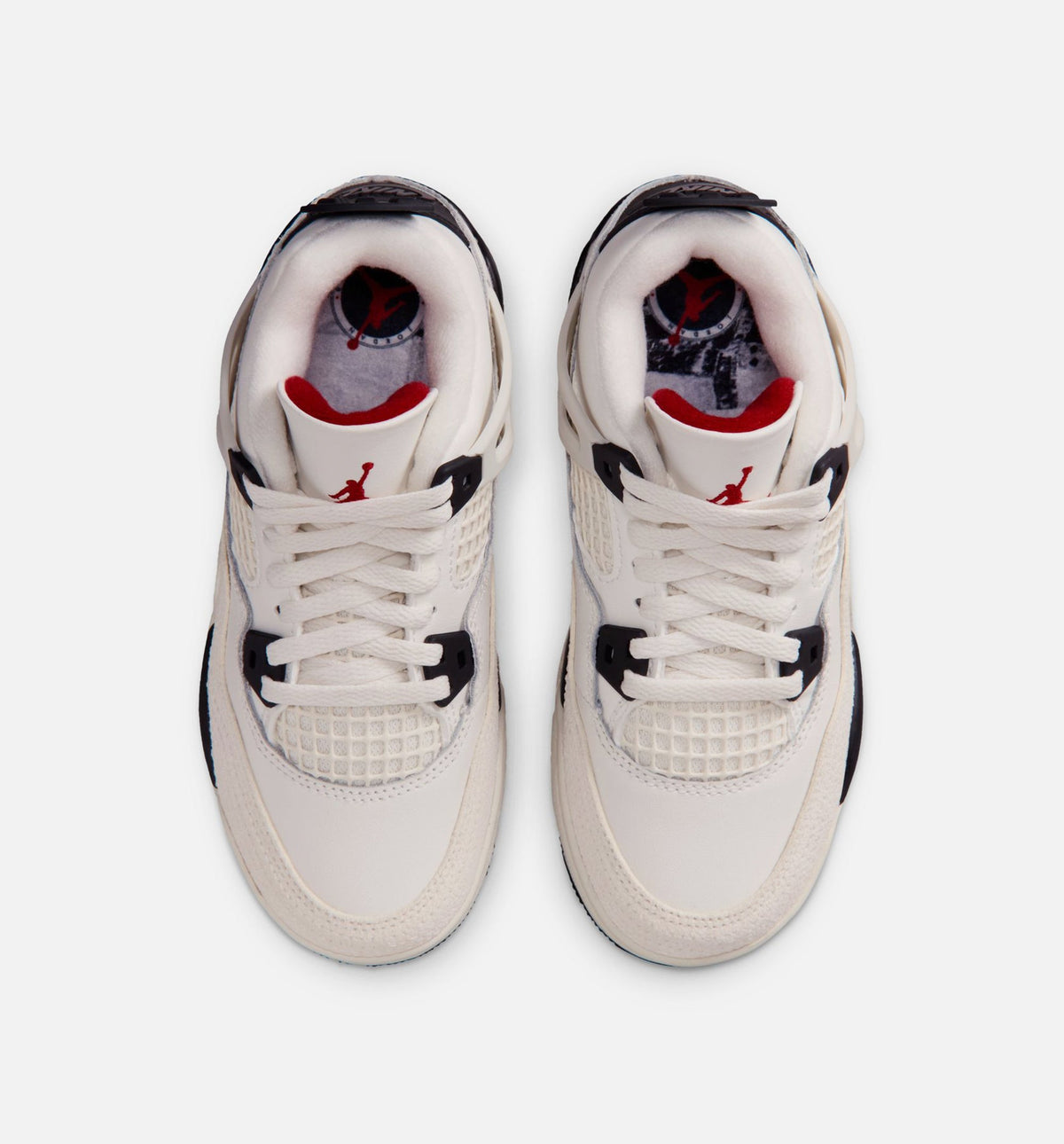 Air Jordan 4 Retro Flight Club Preschool Sneakers - Sail/Black/University Red