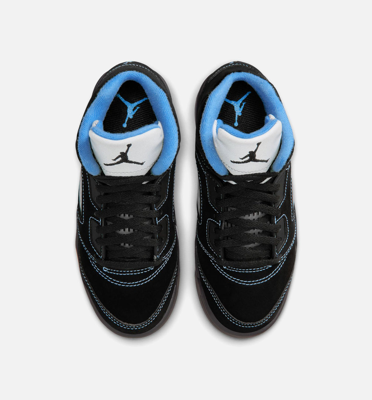 Air Jordan 5 Retro Black Carolina Preschool Sneakers - Black/University Blue/White