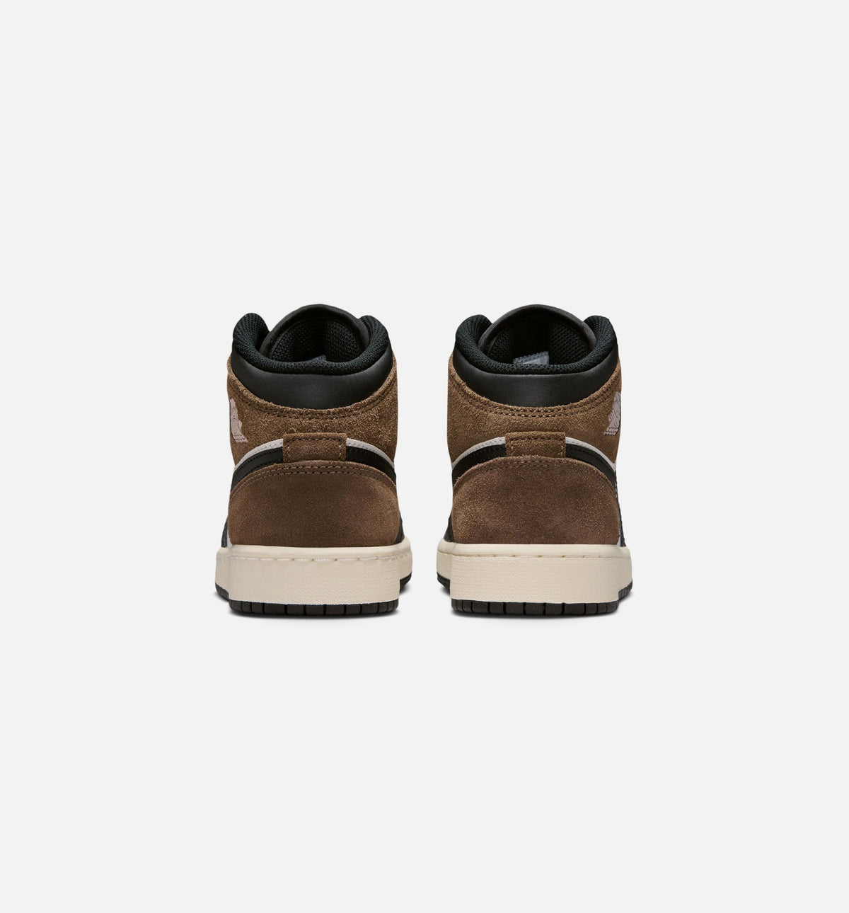 Air Jordan 1 Mid Grade School Sneakers - Black/Phantom/Palomino/University Red