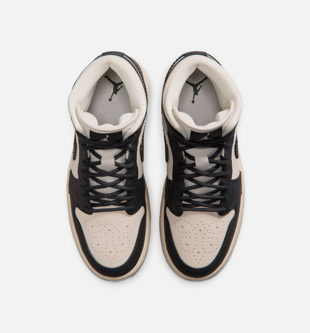 Air Jordan 1 Mid SE Women's Sneakers - Off-Noir/Chalk/Pearl White