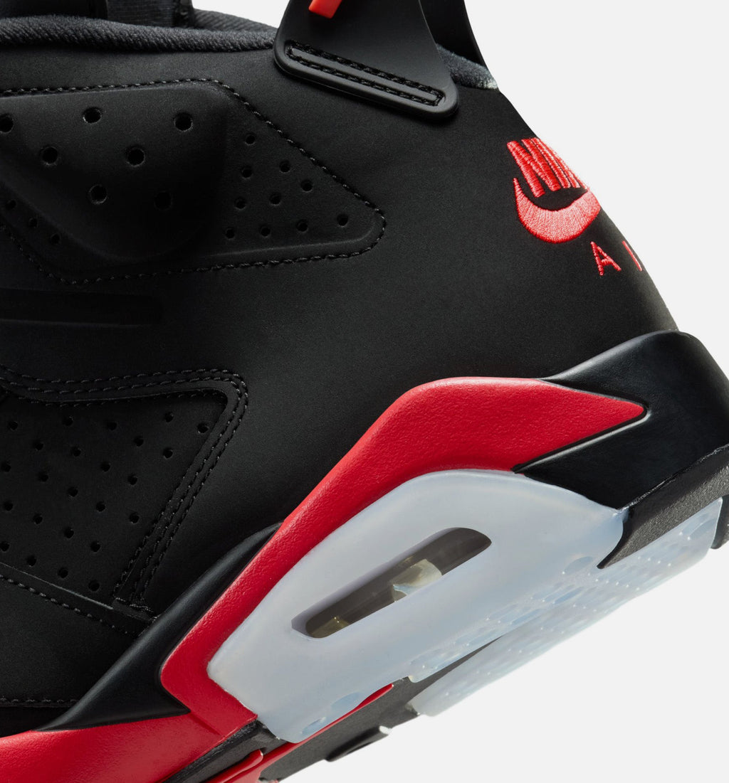 Air Jordan 6 Retro Infrared Men's Sneakers - Black/Light Crimson
