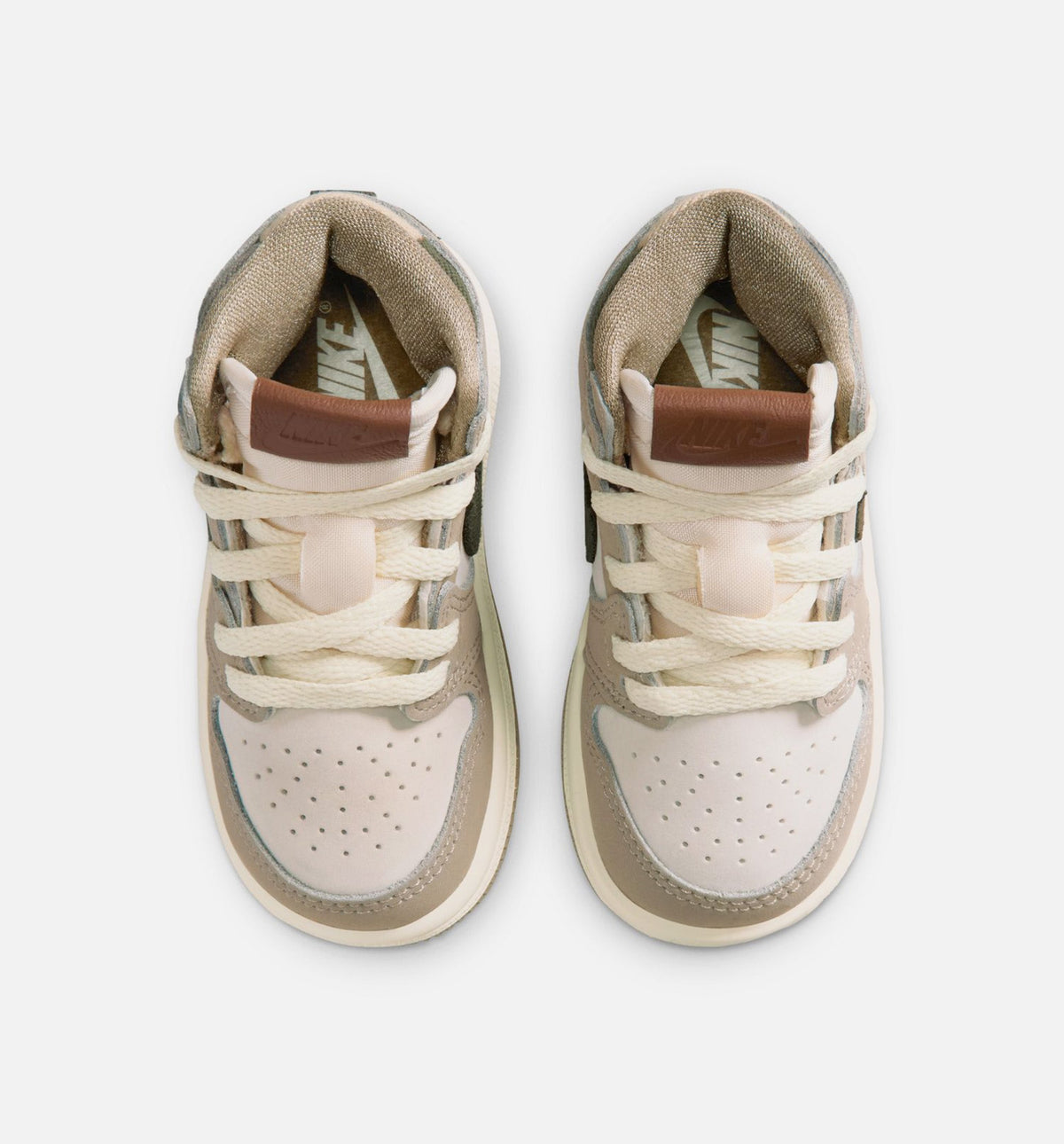 Air Jordan 1 Retro High OG Infant/Toddler Sneakers - Khaki/Sail/Coconut Milk/Cargo Khaki