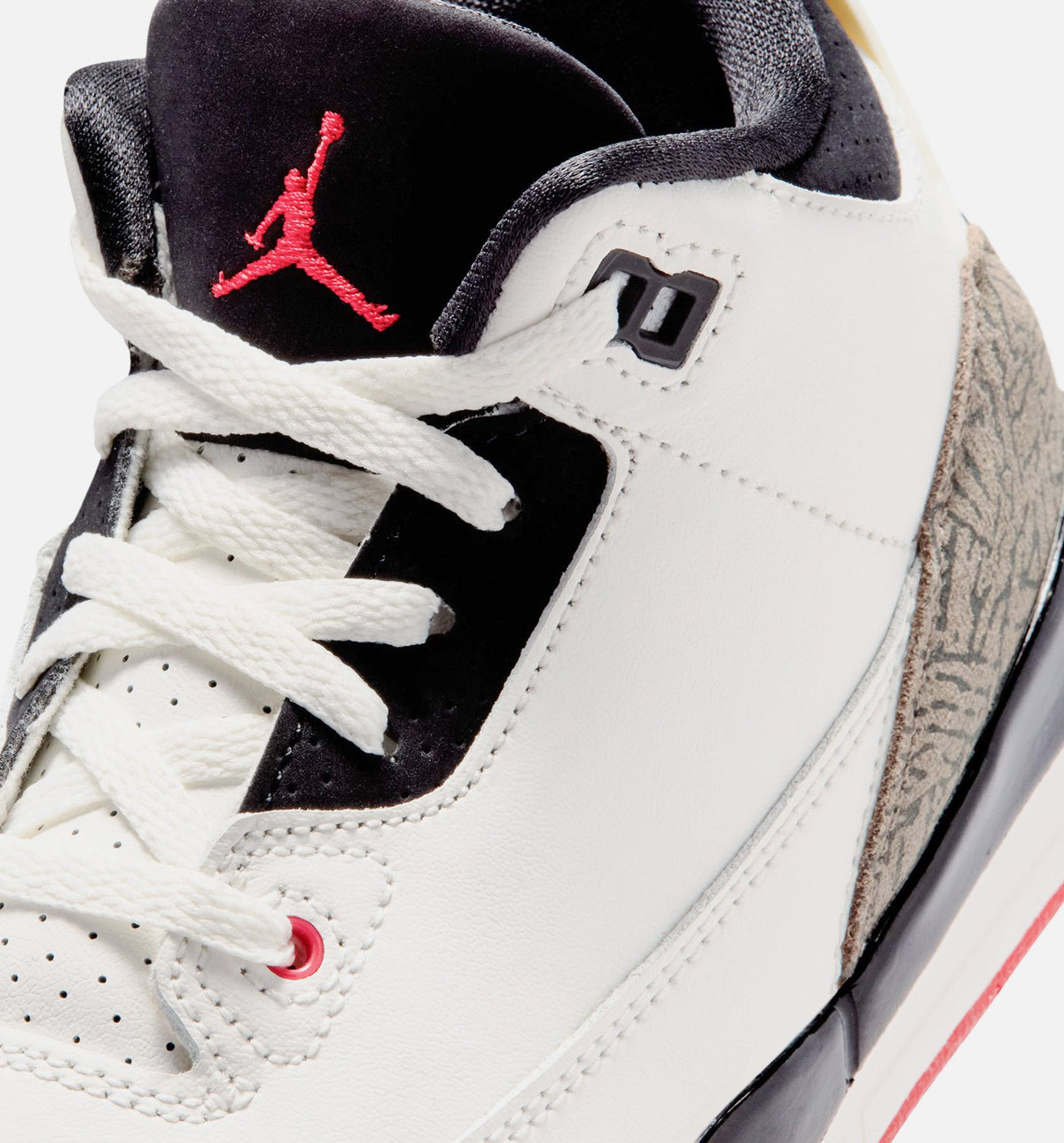 Air Jordan 3 Retro Sail and University Red Preschool Sneakers - Sail/Black/University Red/Pale Ivory