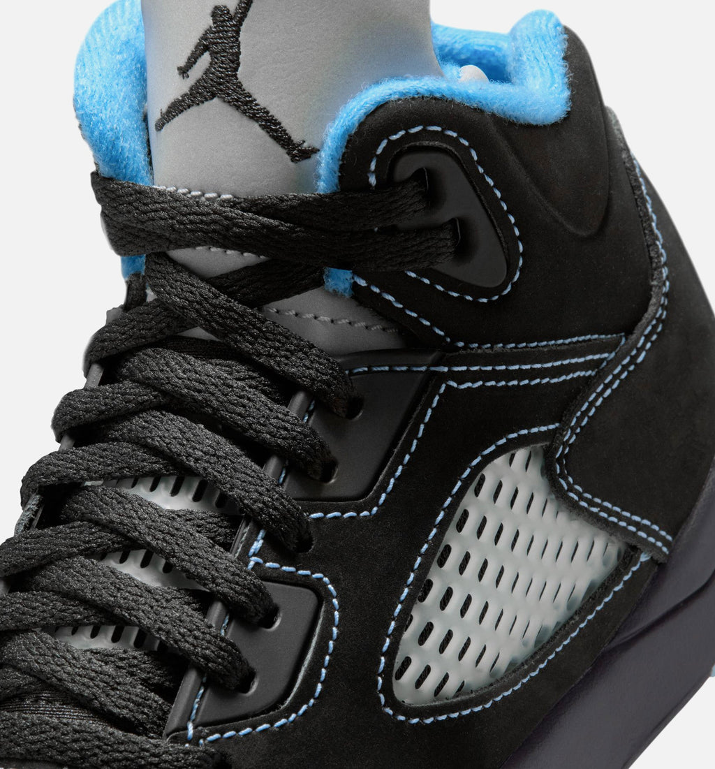 Air Jordan 5 Retro Black Carolina Preschool Sneakers - Black/University Blue/White