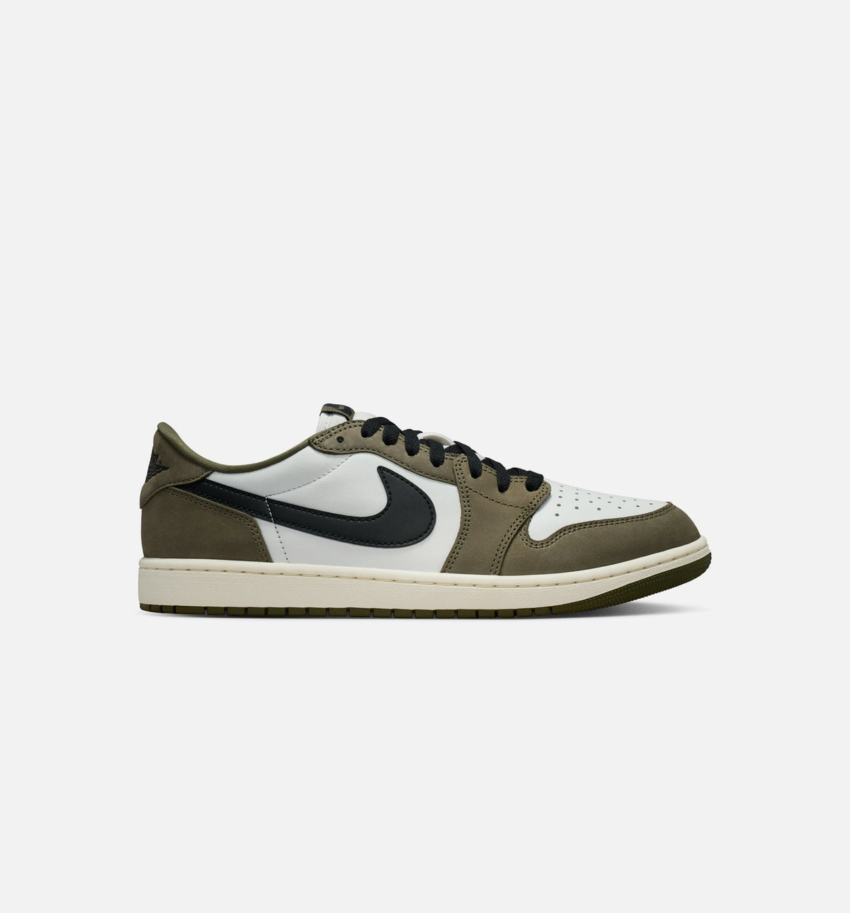 Air Jordan 1 Low OG Medium Olive Men's Sneakers - Olive/Black/White/Sail