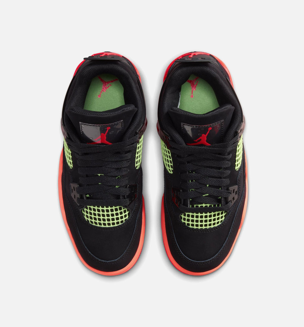 Air Jordan 4 Retro Black Infrared 23 Grade School Sneakers - Black/Infrared 23/Bright Mango