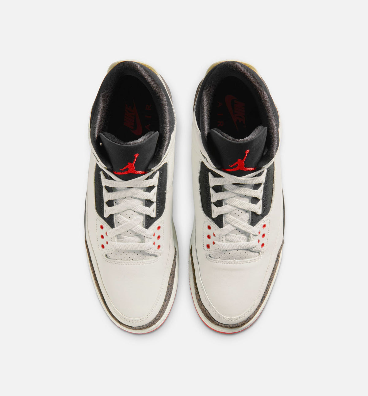 Air Jordan 3 Retro Sail and University Red Men's Sneakers - Sail/Black/University Red/Pale Ivory