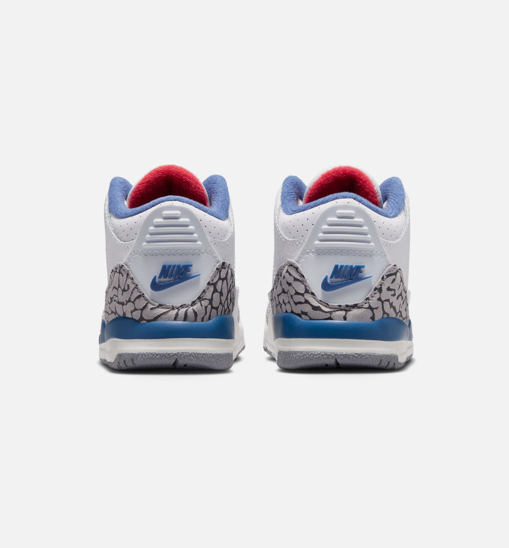 Air Jordan 3 Retro OG True Blue Infant/Toddler Sneakers - White/Fire Red/True Blue