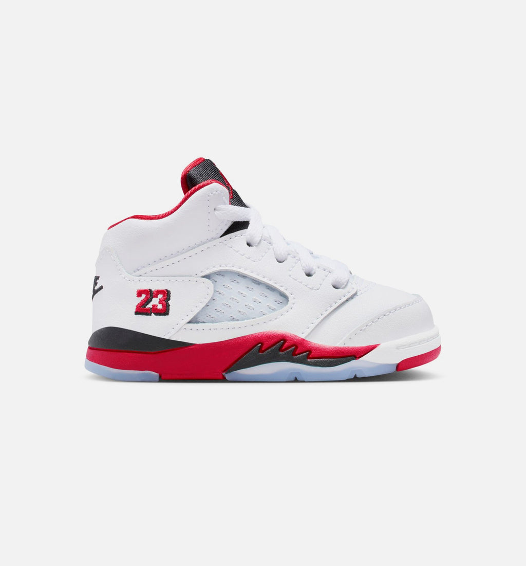 Air Jordan 5 Retro Fire Red Infant/Toddler Sneakers - Fire Red/White