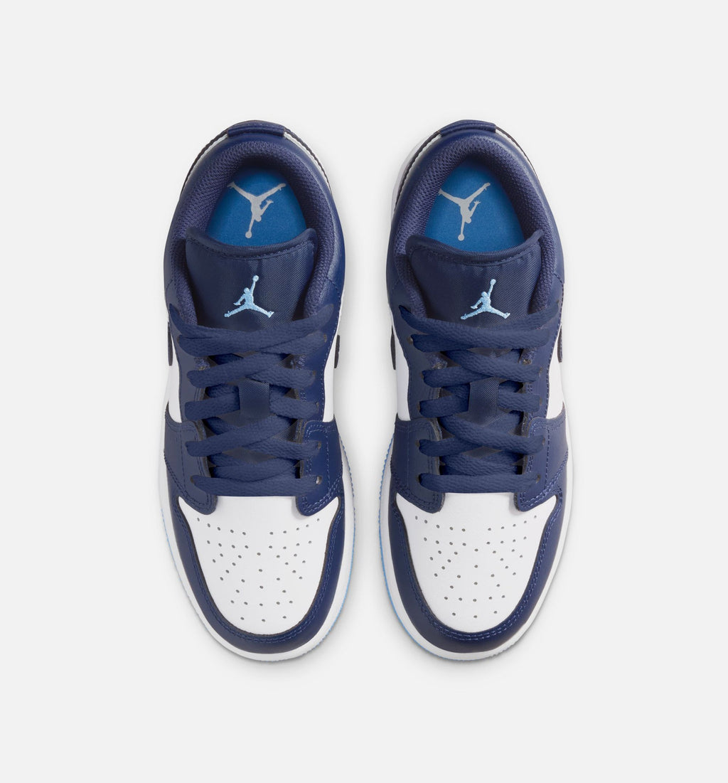 Air Jordan 1 Low Grade School Sneakers - Navy/University Blue/White