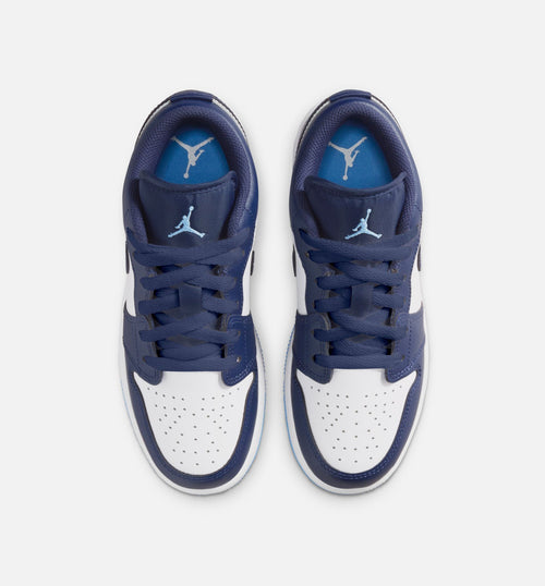 Air Jordan 1 Low Grade School Sneakers - Navy/University Blue/White