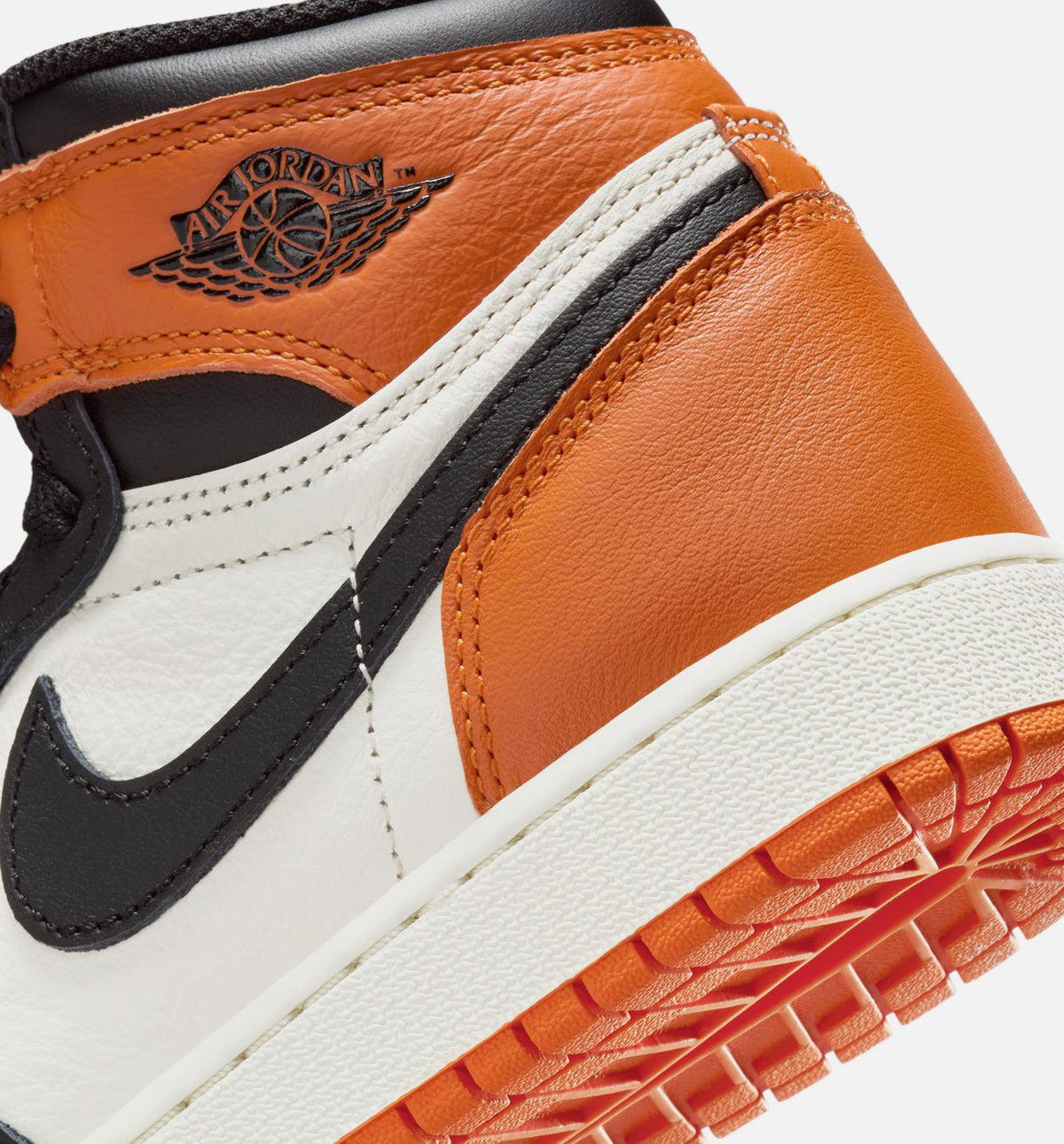 Air Jordan 1 Retro High OG Shattered Backboard Grade School Sneakers - Black/Black/Sail/Starfish