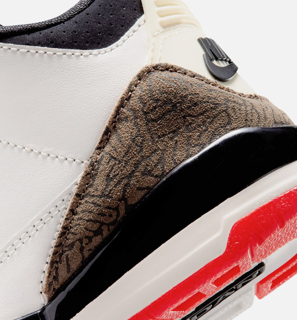 Air Jordan 3 Retro Sail and University Red Preschool Sneakers - Sail/Black/University Red/Pale Ivory