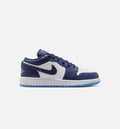 Air Jordan 1 Low Grade School Sneakers - Navy/University Blue/White