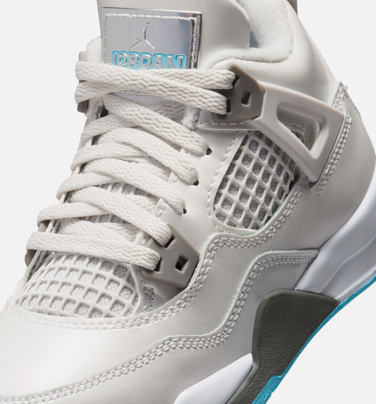 Air Jordan 4 Retro Blue Chill Preschool Sneakers - Photon Dust/Blue Chill/Flat Pewter/White/Blue Tint
