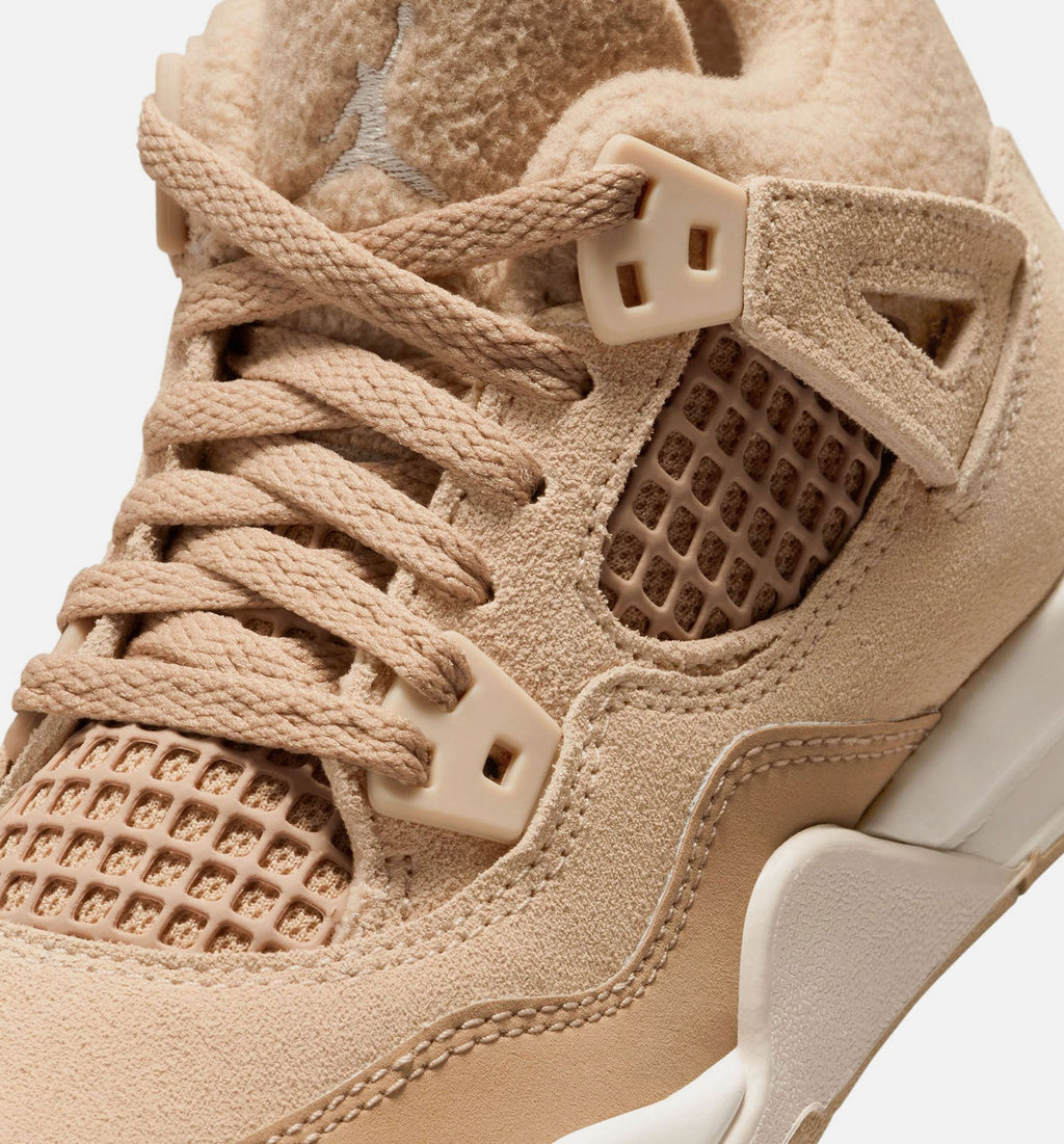 Air Jordan 4 Retro Cozy Girl Preschool Sneakers - Hemp/Light Orewood Brown