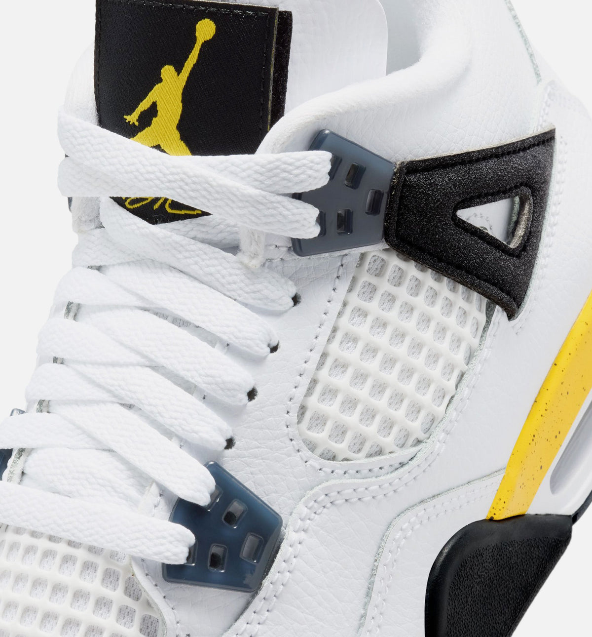 Air Jordan 4 Retro Rare Air Tour Yellow Grade School Sneakers - White/Dark Blue Grey/Black/Tour Yellow