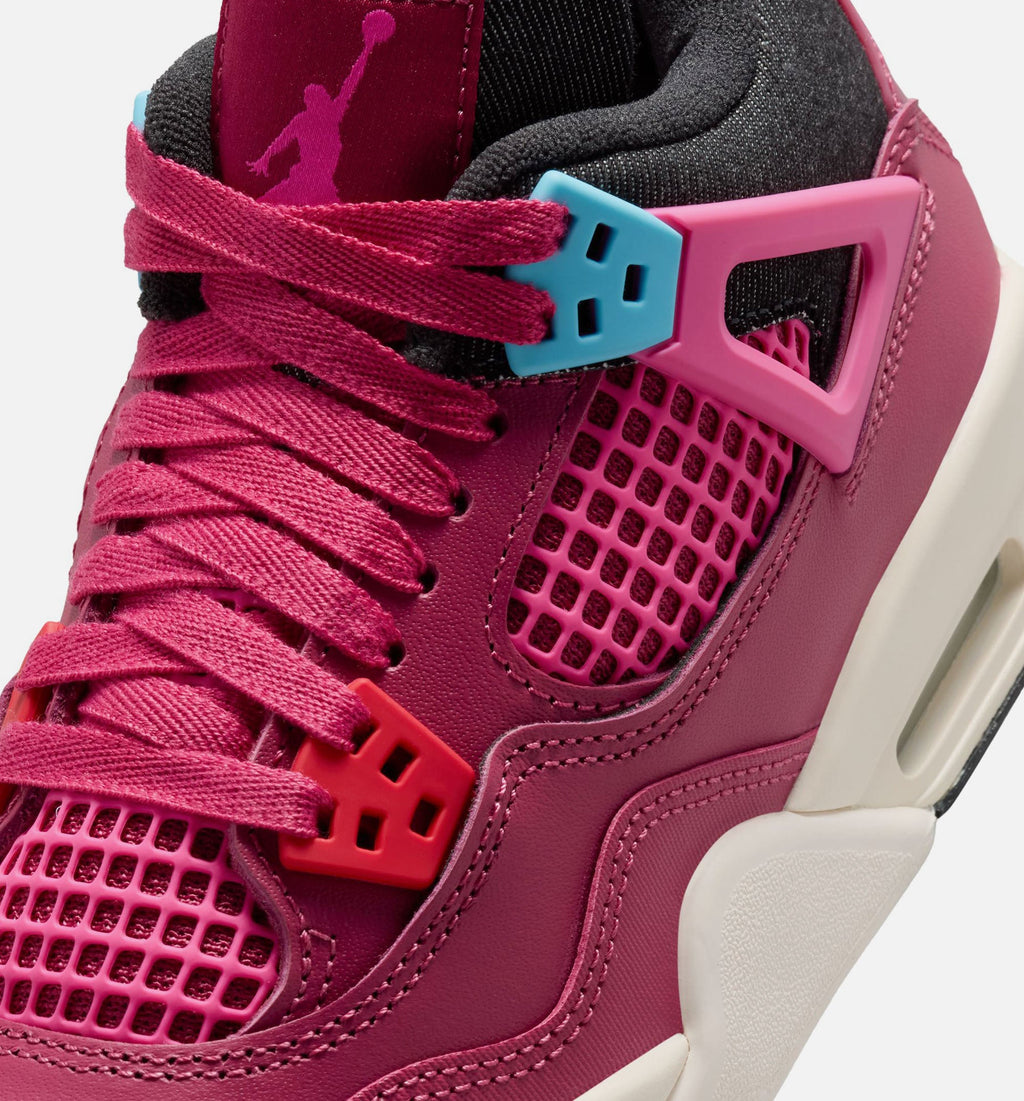 Air Jordan 4 Retro She's A Star Grade School Sneakers - Sweet Beet/Desert Pink/Off Noir/Chalk