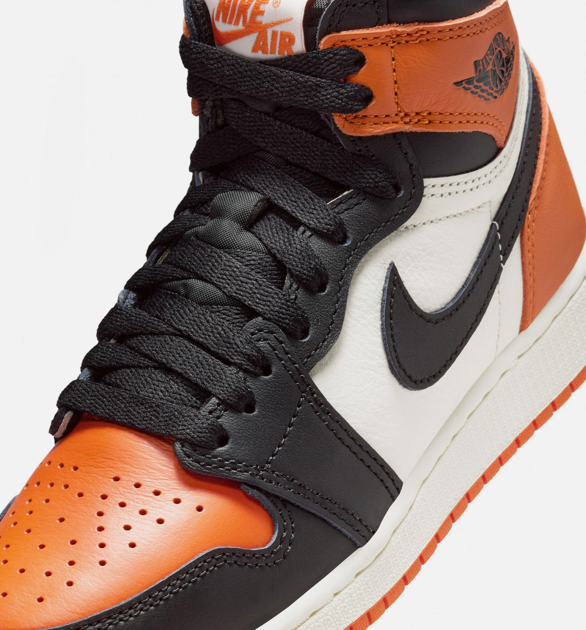 Air Jordan 1 Retro High OG Shattered Backboard Grade School Sneakers - Black/Black/Sail/Starfish
