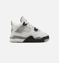 Air Jordan 4 Retro White Cement Infant/Toddler Sneakers - Summit White/Fire Red/Cement Grey/Black