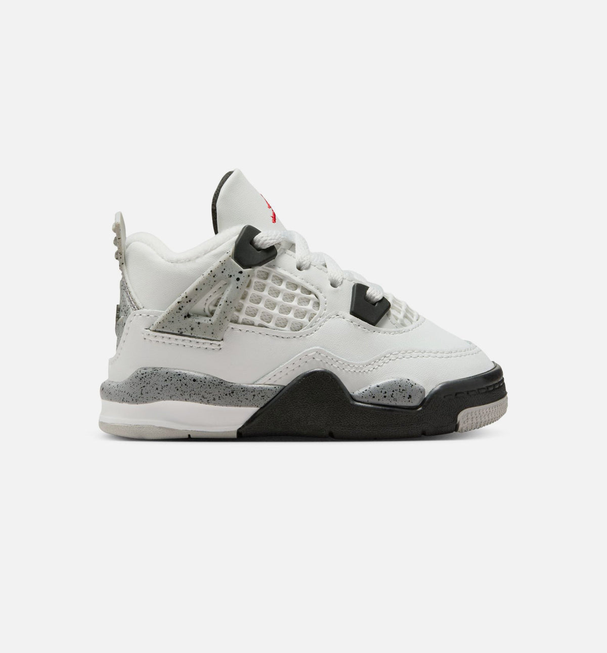 Air Jordan 4 Retro White Cement Infant/Toddler Sneakers - Summit White/Fire Red/Cement Grey/Black