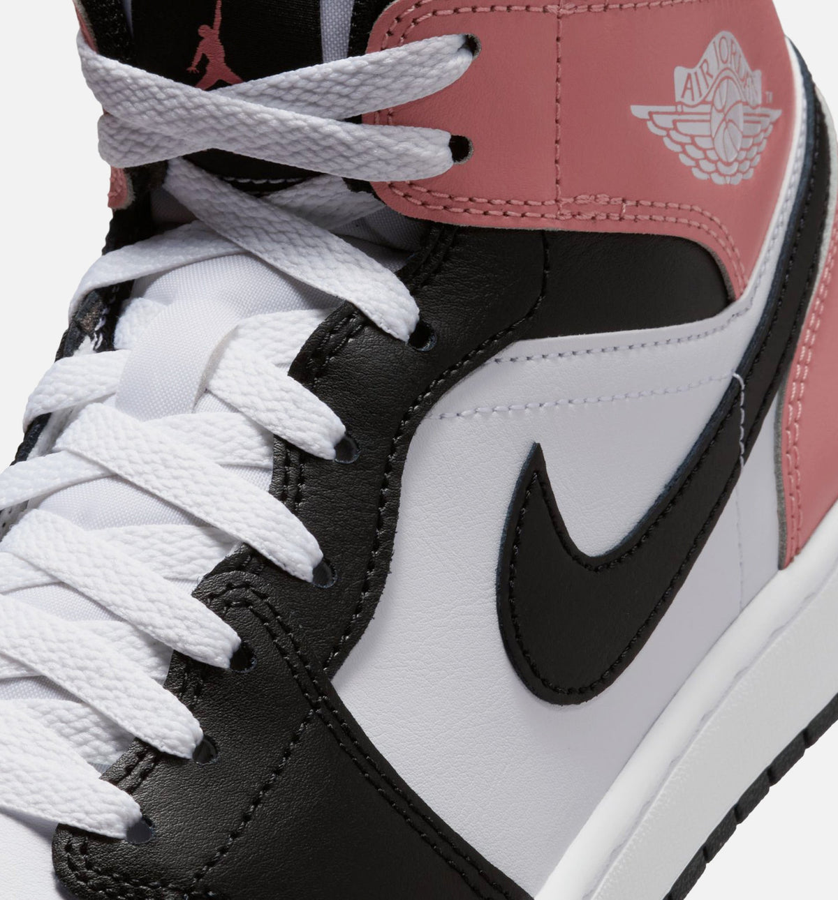 Air Jordan 1 Mid Men's Sneakers - White/Rust Pink/Black