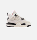 Air Jordan 4 Retro Flight Club Infant/Toddler Sneakers - Sail/Black/University Red