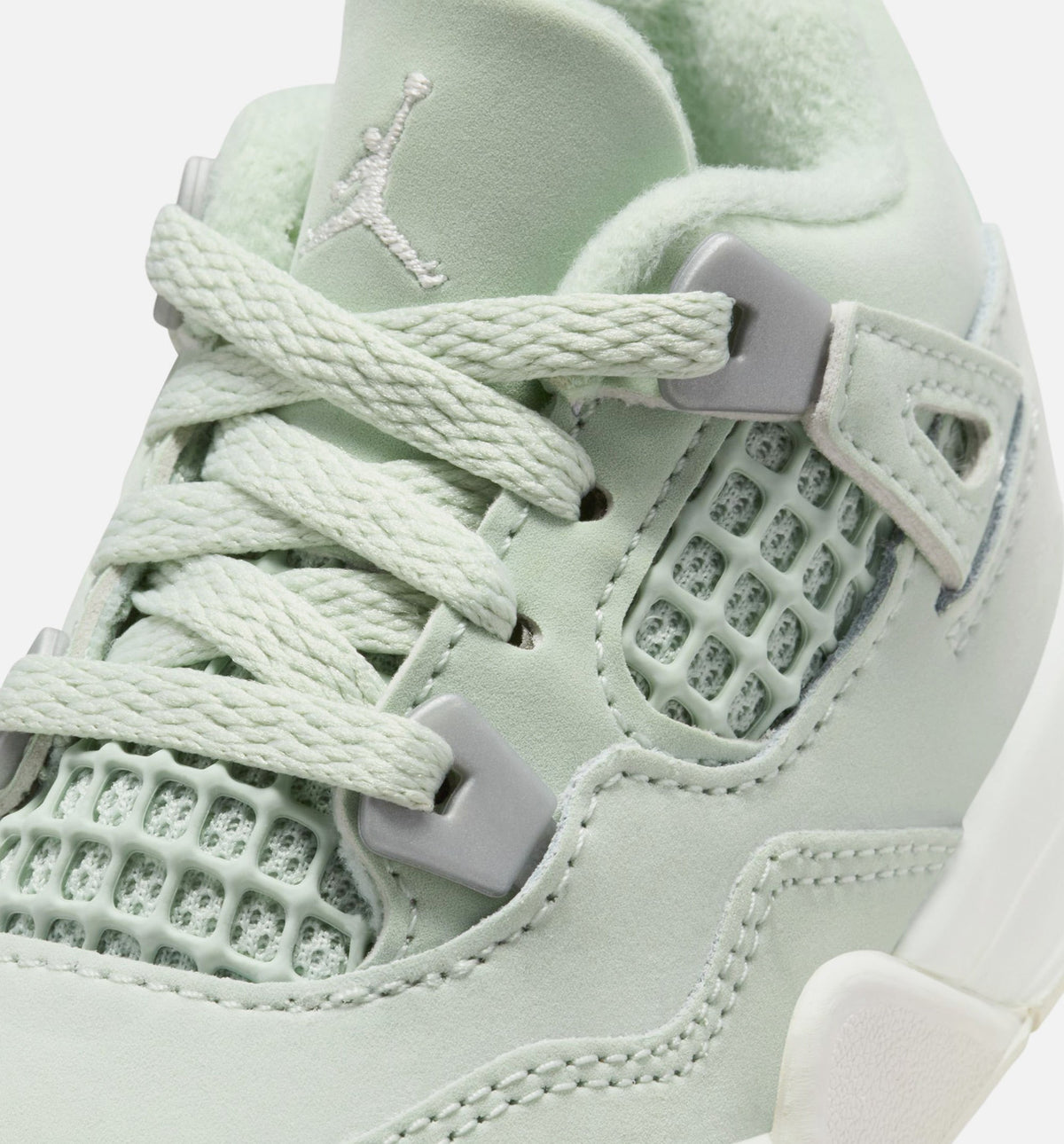 Air Jordan 4 Retro Abundance Infant/Toddler Sneakers - Seafoam/Sail/Metallic Silver