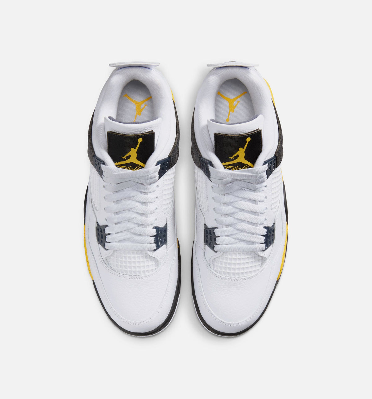 Air Jordan 4 Retro Rare Air Tour Yellow Men's Sneakers - White/Dark Blue Grey/Black/Tour Yellow