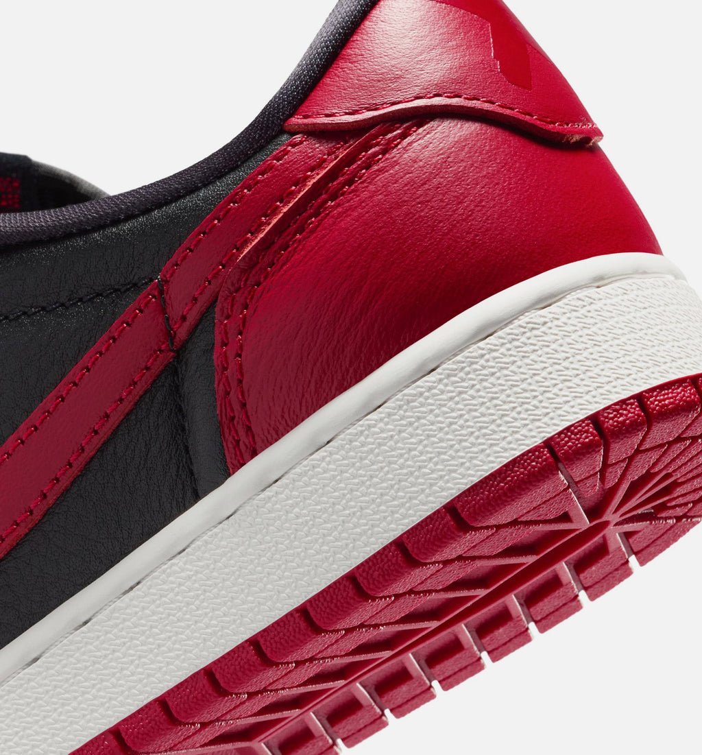 Air Jordan 1 Retro Low OG Banned Grade School Sneakers - Black/Black/Varsity Red/Summit White