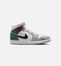 Air Jordan 1 Mid SE Men's Sneakers - Black/White/Wolf Grey