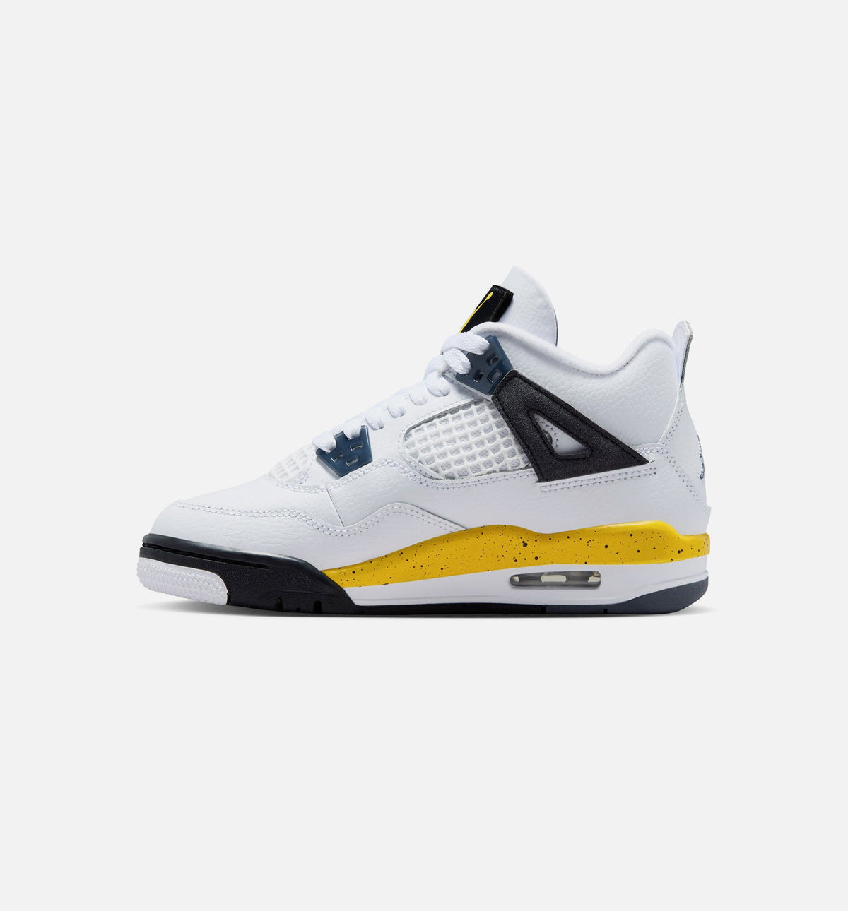 Air Jordan 4 Retro Rare Air Tour Yellow Grade School Sneakers - White/Dark Blue Grey/Black/Tour Yellow