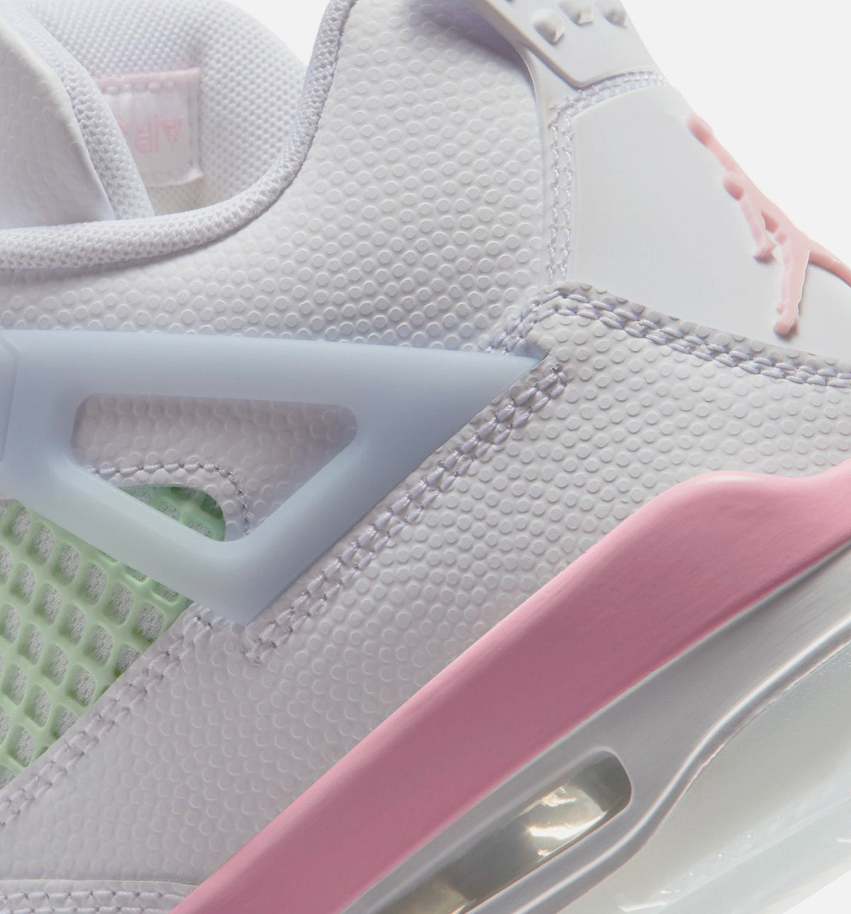 Air Jordan 4 Retro Medium Soft Pink Grade School Sneakers - White/Medium Soft Pink/Half Blue