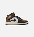 Air Jordan 1 Mid Grade School Sneakers - Black/Phantom/Palomino/University Red