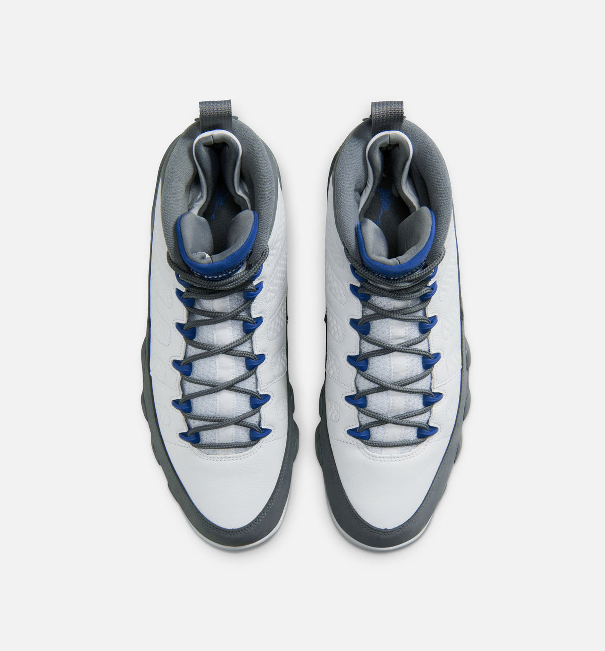 Air Jordan 9 Retro Flint Grey and French Blue Men's Sneakers - White/French Blue/Flint Grey