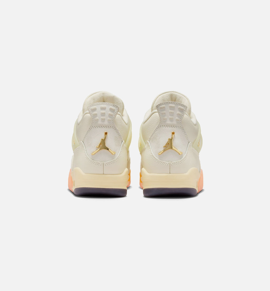 Air Jordan 4 Retro Birds of Paradise Women's Sneakers - Coconut Milk/Metallic Gold/Muslin/Bright Mango/Sundial/Black