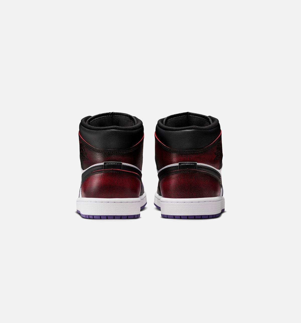 Air Jordan 1 Mid SE Men's Sneakers - True Red/White/Court Purple/Black