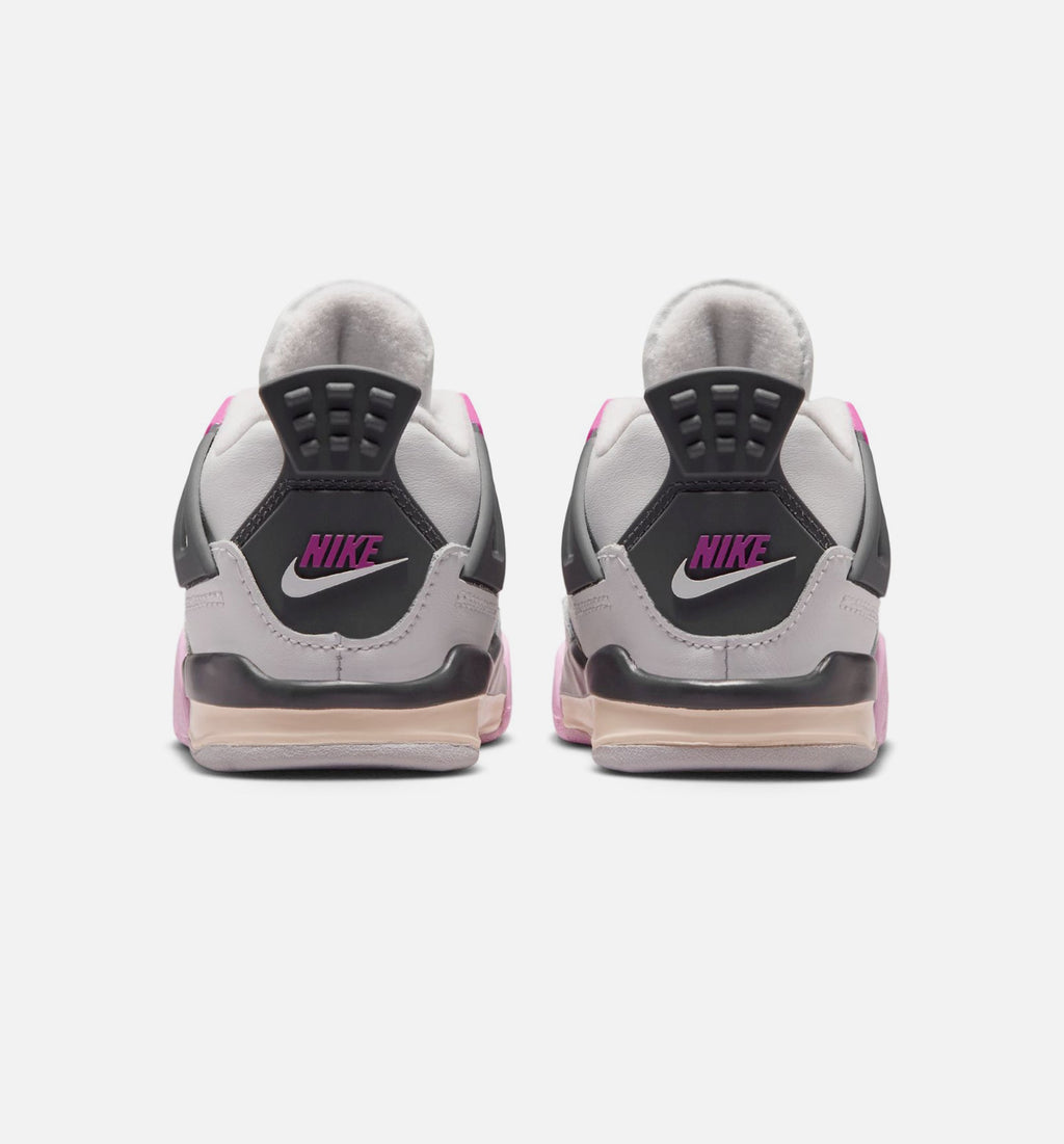 Air Jordan 4 Retro Comic Infant/Toddler Sneakers - Off White/Fire Pink/Anthracite